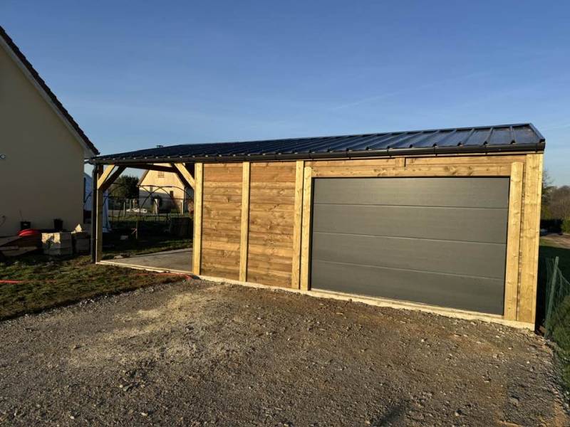 Pose d'un garage double pente de 54m2 près de Lillebonne