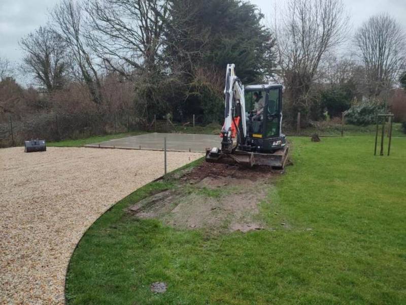 Réalisation d'une dalle béton de 34m2 à Auberville