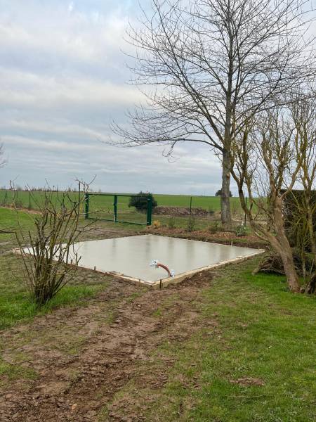 Réalisation d'une dalle béton de 36m2 près de Bourg-Achard